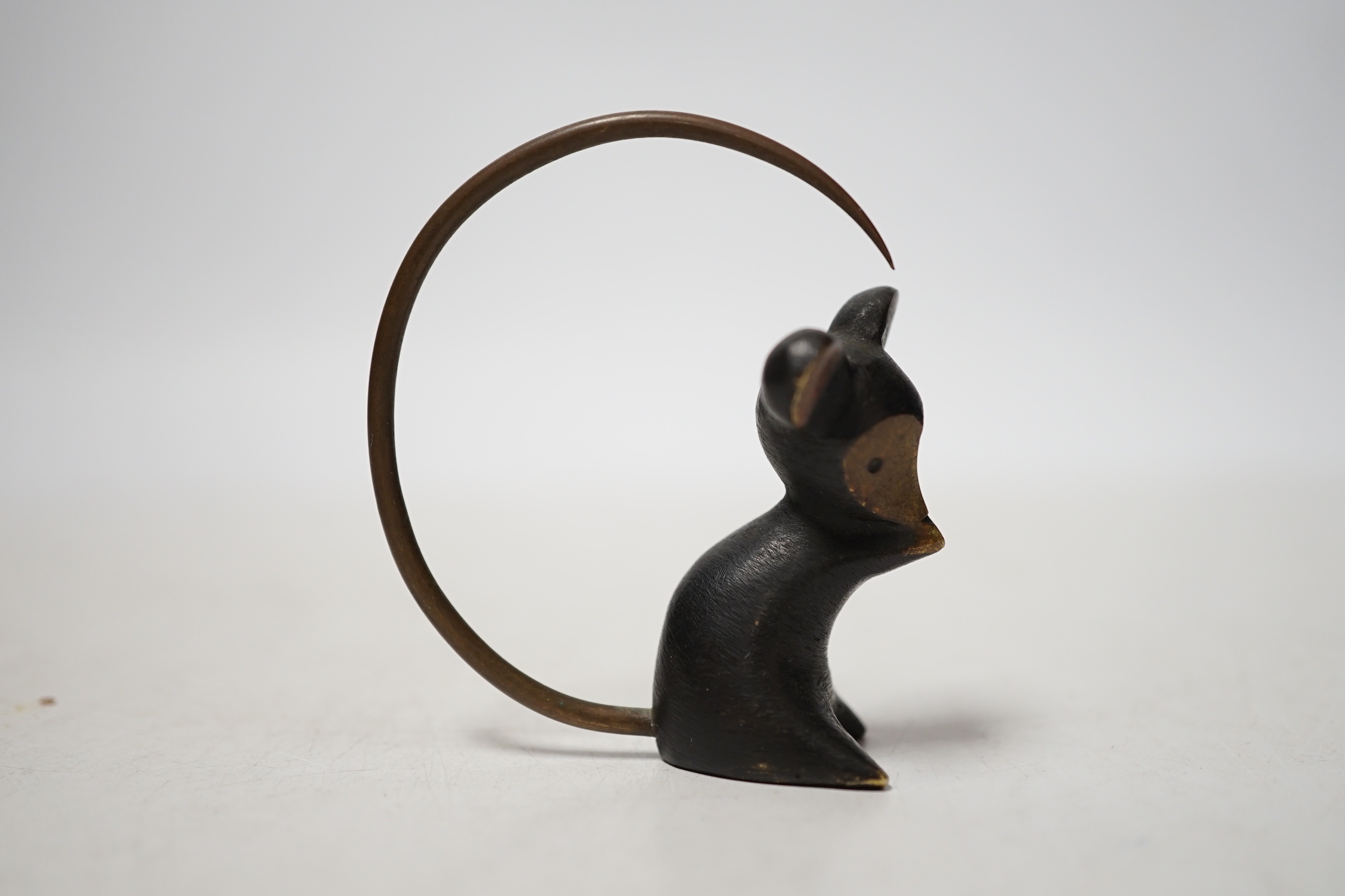 A Walter Bosse for Baller blackened brass model of a mouse, 5.5cm high